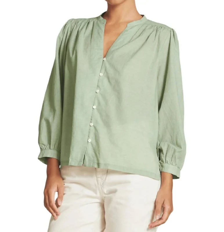 Quincy Blouse In Green HoundstoothStatement Shirts