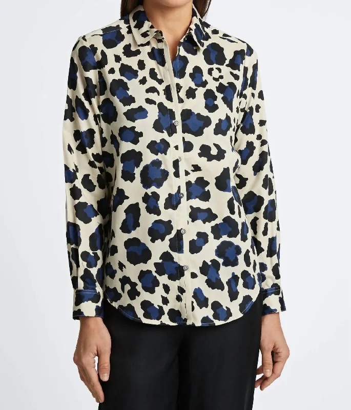 Charlie No Iron Shirt In Cheetah PrintBeaded Shirts