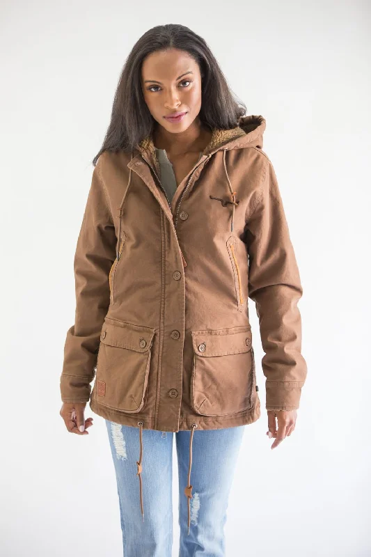 Faux Leather JacketsKimes Ranch Womens Awa Brown Cotton Blend Cotton Jacket