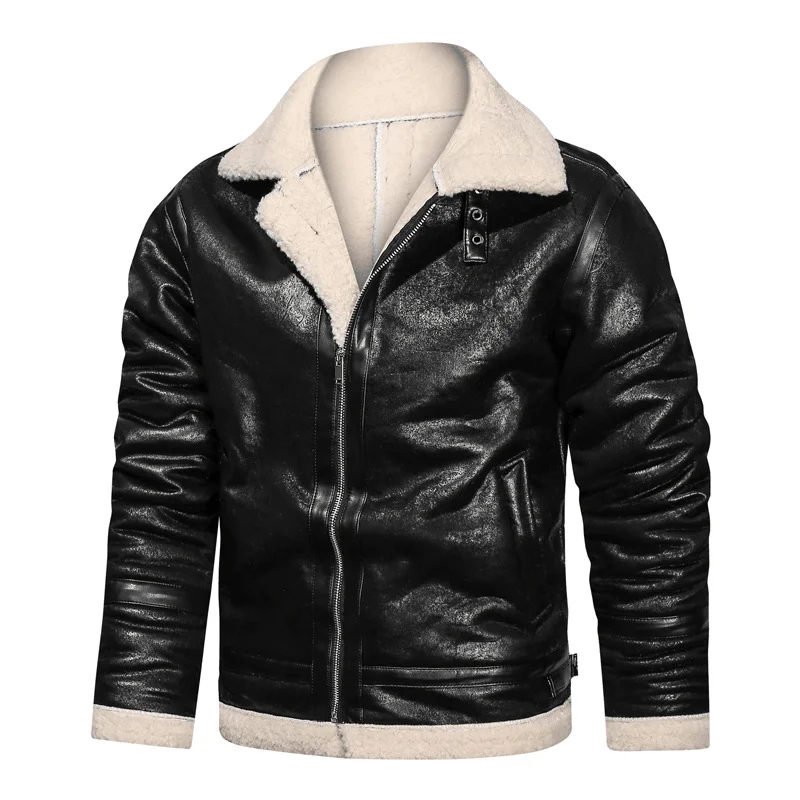 Streetwear JacketsCasual Lapel Faux Fur All-In-One Men'S Jacket