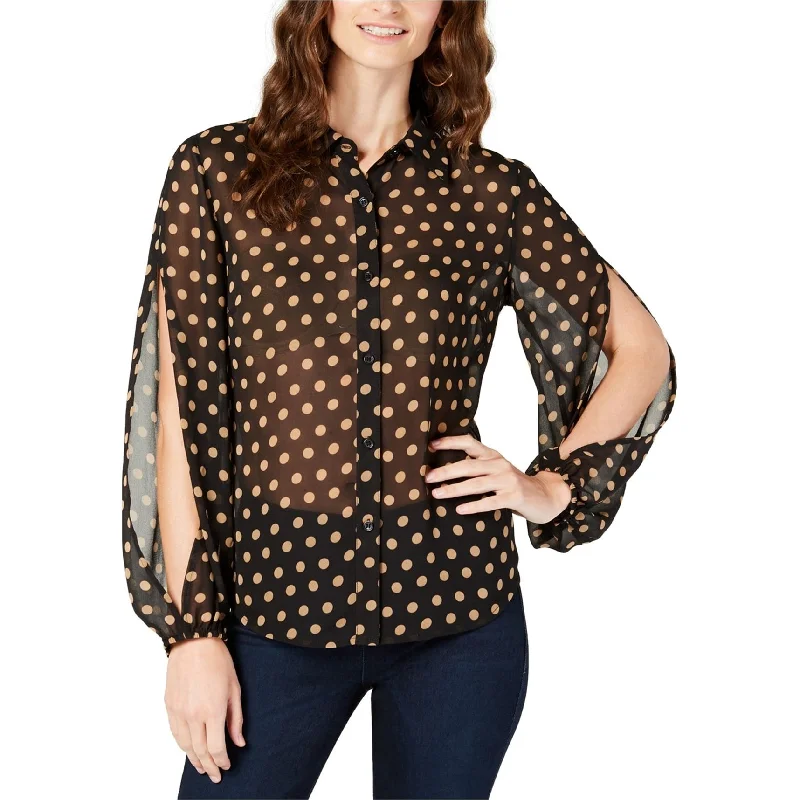 I-N-C Womens Split Sleeve Button Down BlouseRayon Shirts