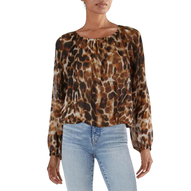 Womens Chiffon Bishop Sleeve BlouseVelvet Shirts