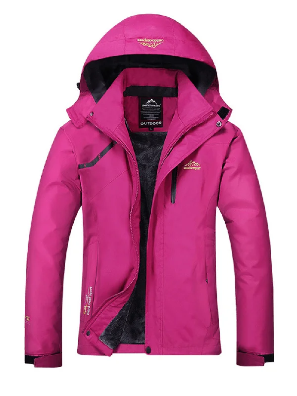 Down JacketsOutdoor Women Casual Thicken Waterproof Windproof Fleece Mountaineer Sport Jackets