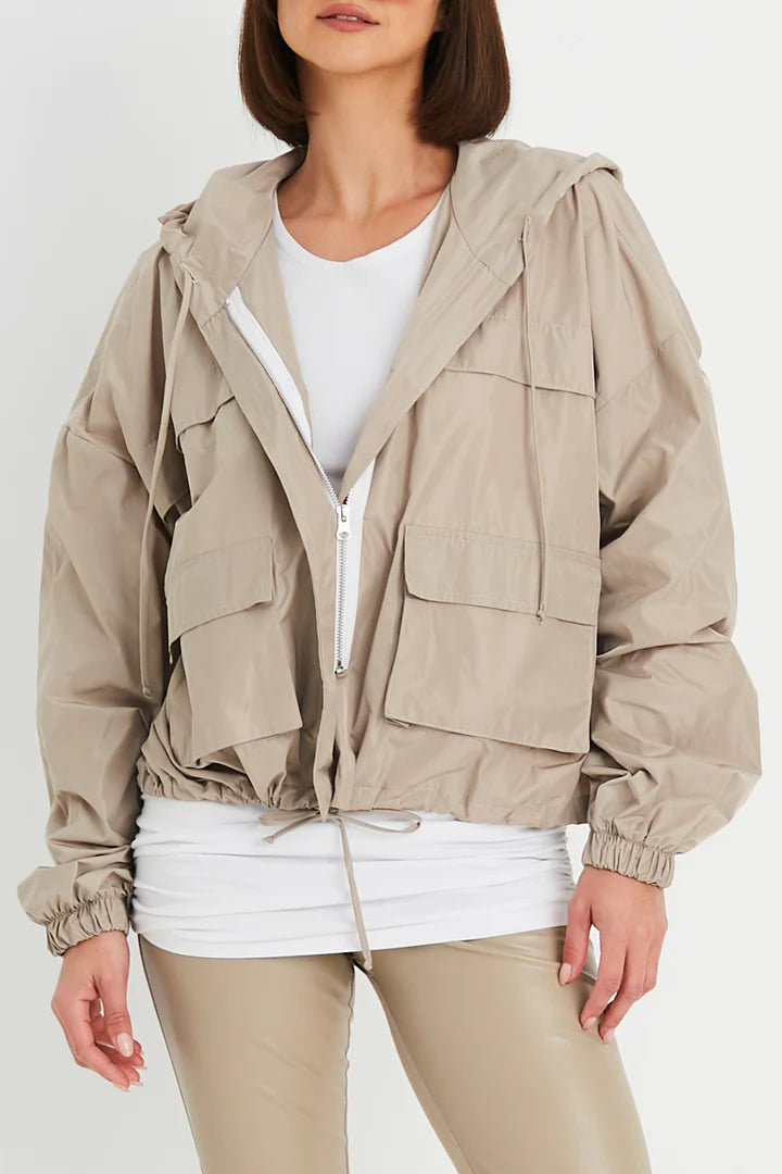 Rainproof JacketsCargo Drawstring Jacket