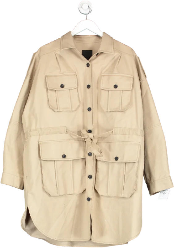 Formal JacketsMarissa Webb Beige Dante Crisp Canvas Utility Jacket UK M