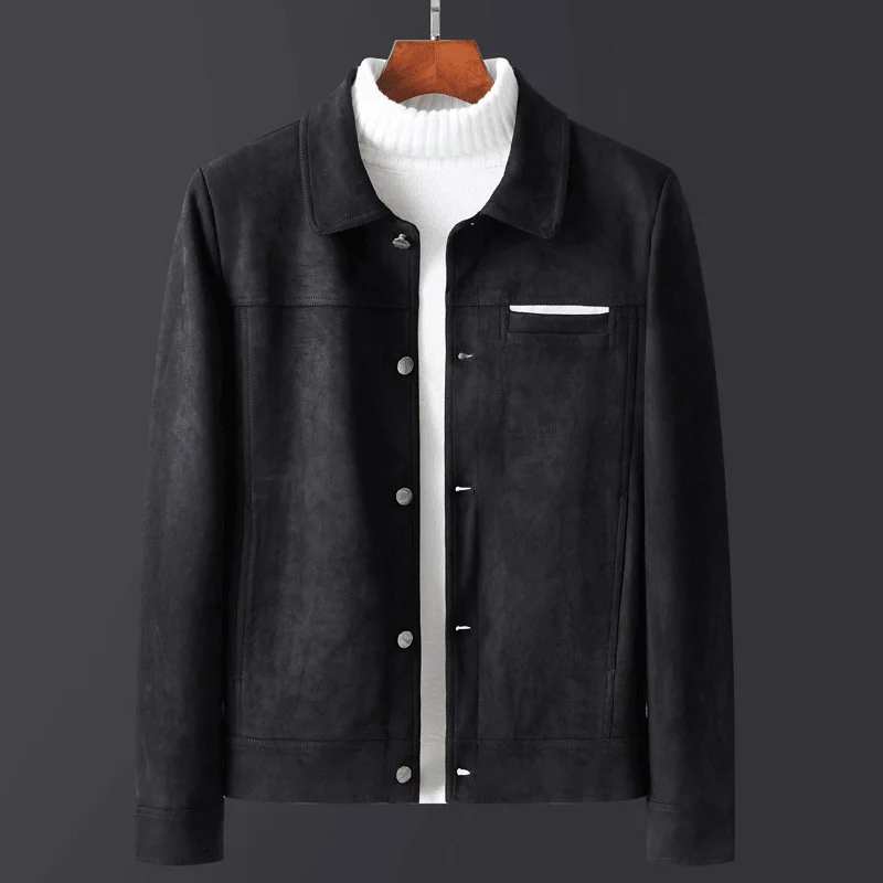 WindbreakersMen'S Slim Lapel Casual Lamb Velvet Jacket