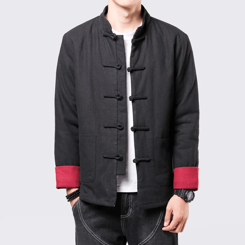 Skateboard JacketsFashionable and Simple Men'S Disc Button Padded Jacket