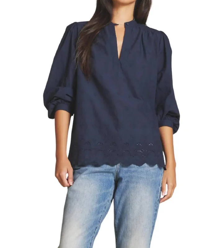 Bailey Blouse In Midnight BroderieGraphic Shirts