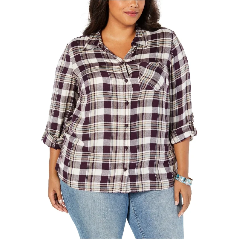 Style & Co. Womens Plaid Button Up ShirtStreetwear Shirts