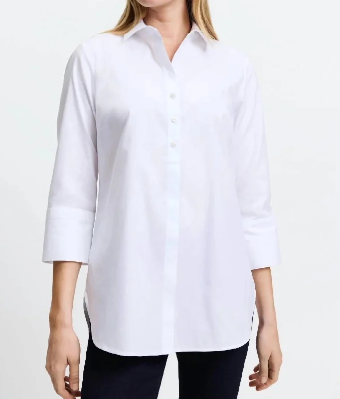 Madison Essential Pinpoint No Iron Shirt In WhiteCultural Shirts