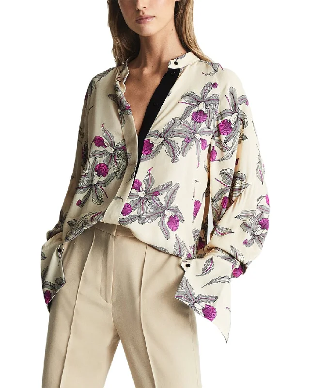 Reiss Tilly Orchid Print BlousePerformance Shirts