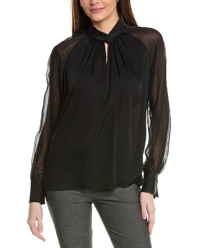 Elie Tahari The Valentine Silk-Blend BlouseHiking Shirts