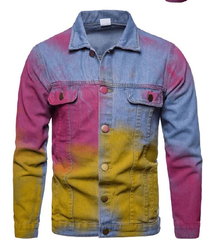 Polyester JacketsFashion Personality Casual Splash Ink Men'S Jacket