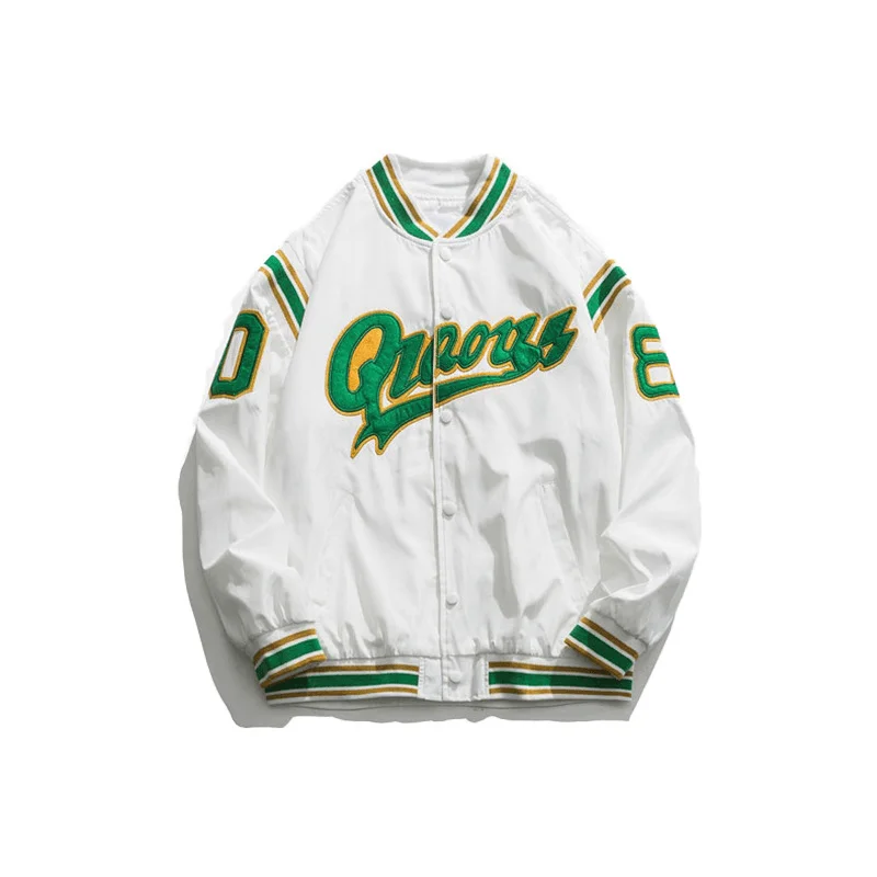 Lounge JacketsRetro Color Block Embroidery Baseball Uniform Jacket Men