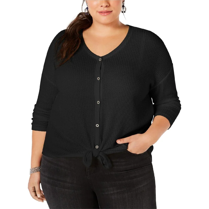 Style & Co. Womens Button-Down Thermal BlousePerformance Shirts