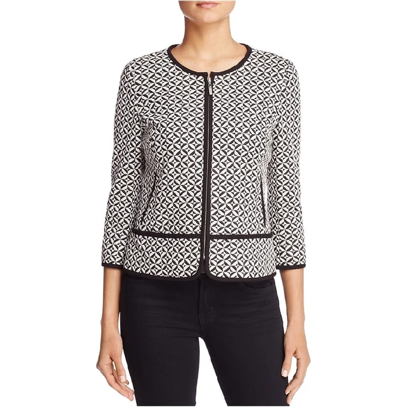 Embellished JacketsFinity Womens Geometric Ponte Jacket