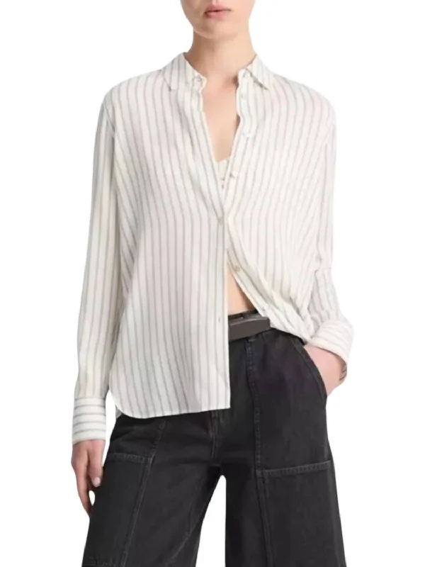 Slim Fitted Blouse In Pale BoneSlim Fit Shirts