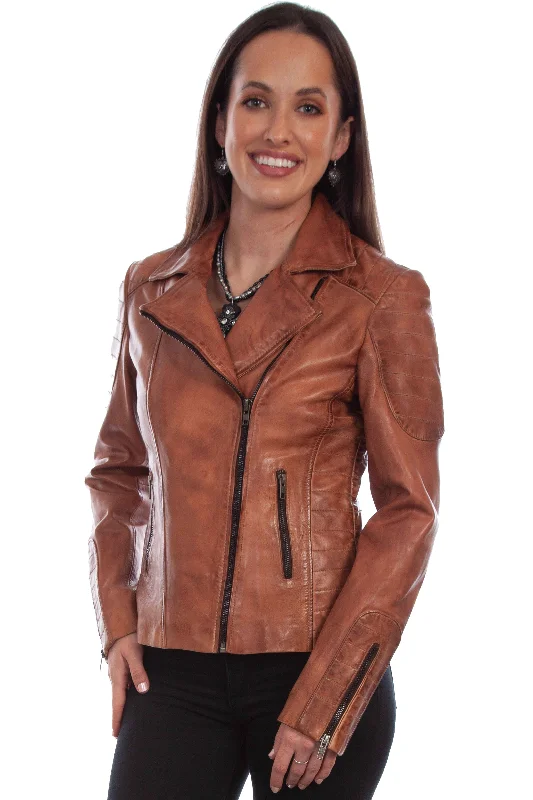 Cropped JacketsScully Womens Brown Leather Sanded Jacket M