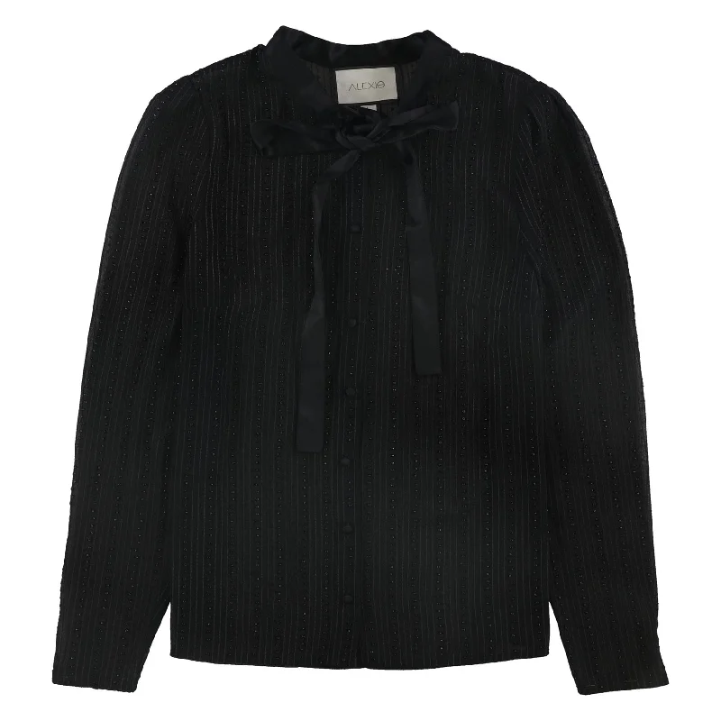 Alexis Womens Taissa Button Down Blouse, Black, LargeRunning Shirts