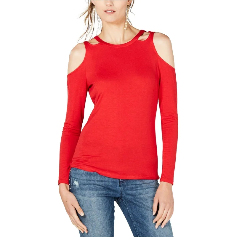 I-N-C Womens Cutout Cold Shoulder Blouse, Red, XX-LargeCamping Shirts