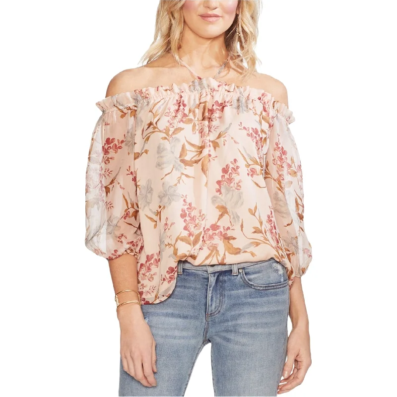 Vince Camuto Womens Wild Flower Off the Shoulder Blouse, Pink, X-LargeCollege Shirts