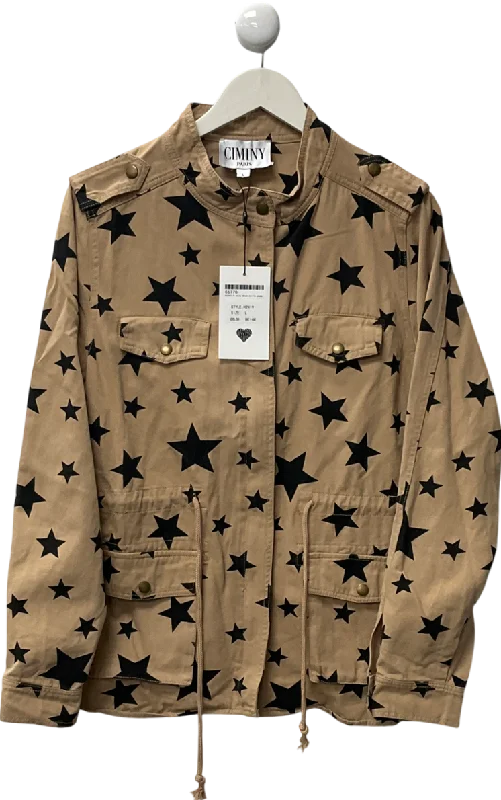 Camping JacketsCiminy Paris Beige Star Printed Jacket UK L