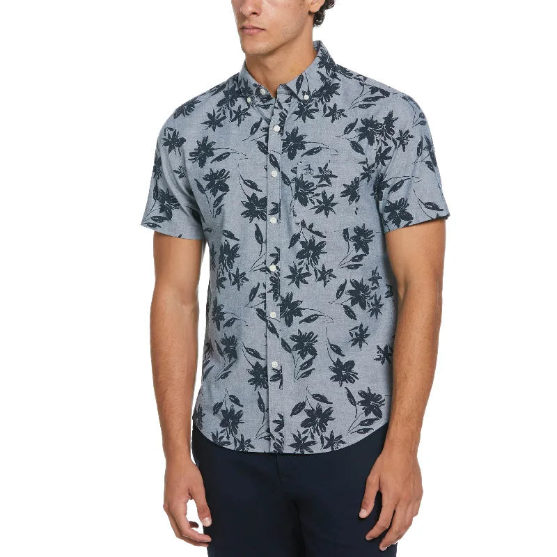 EcoVero Chambray Stretch Floral ShirtRelaxed Fit Shirts