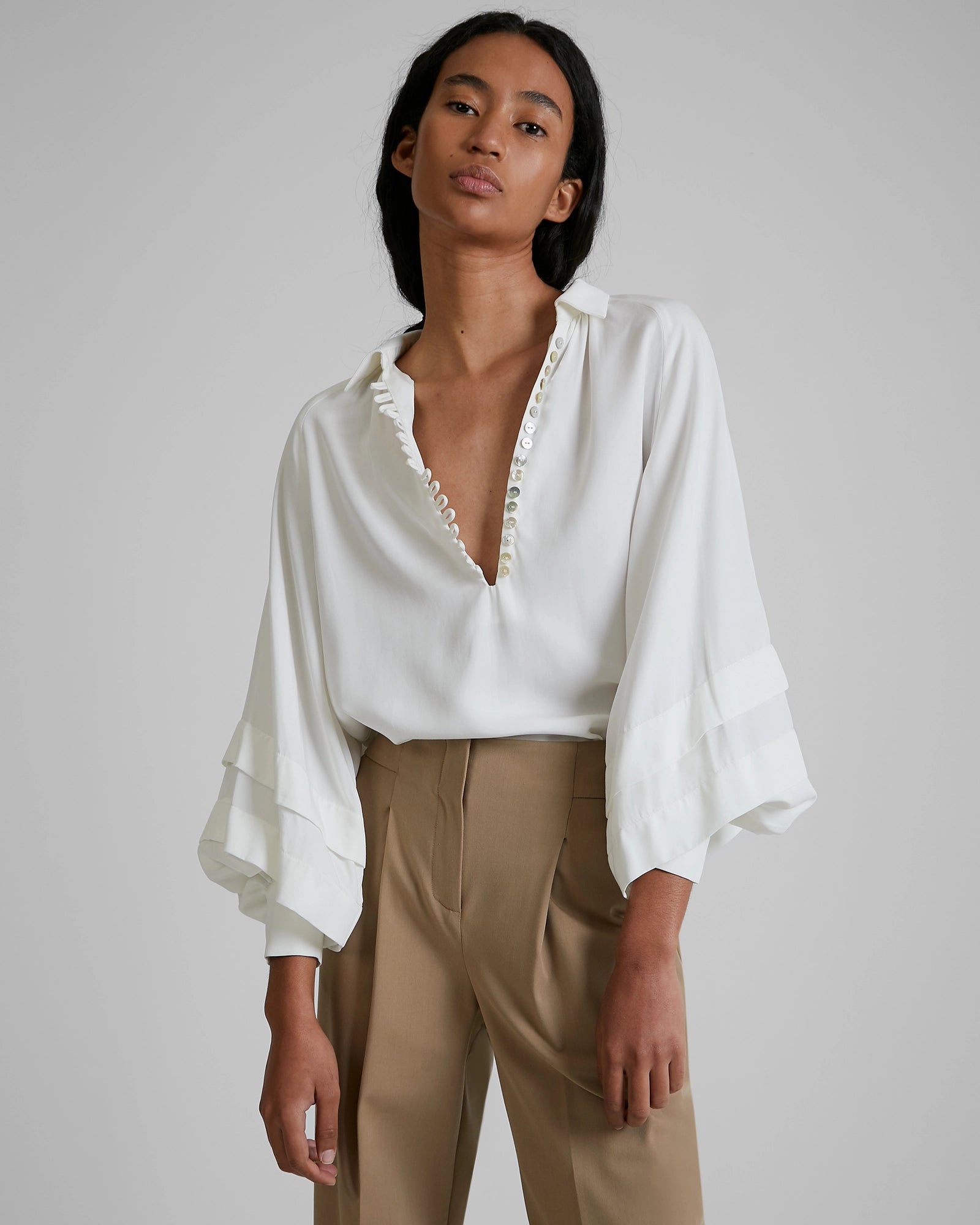 Jackson Blouse | WhiteSlim Fit Shirts