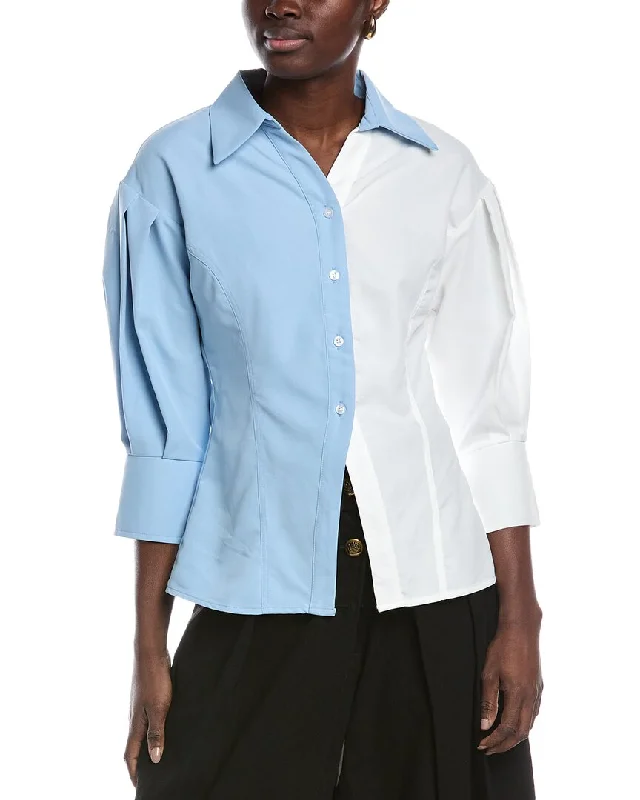 Gracia Two-Tone Collared ShirtAthletic Shirts