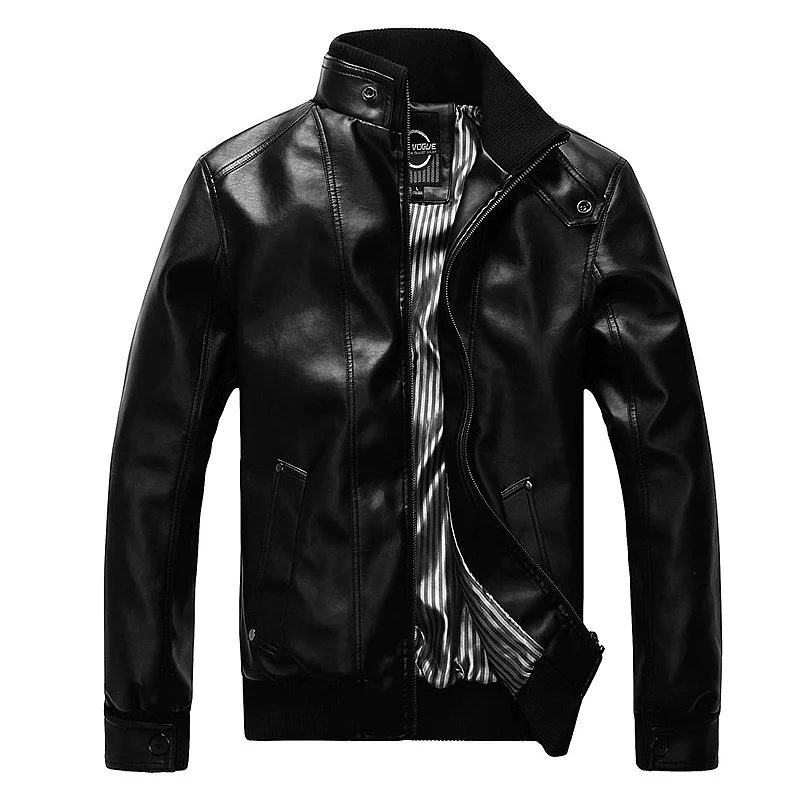 Casual JacketsFashion Brand Casual PU Leather Jacket Youth All-Match Leather Jacket Men