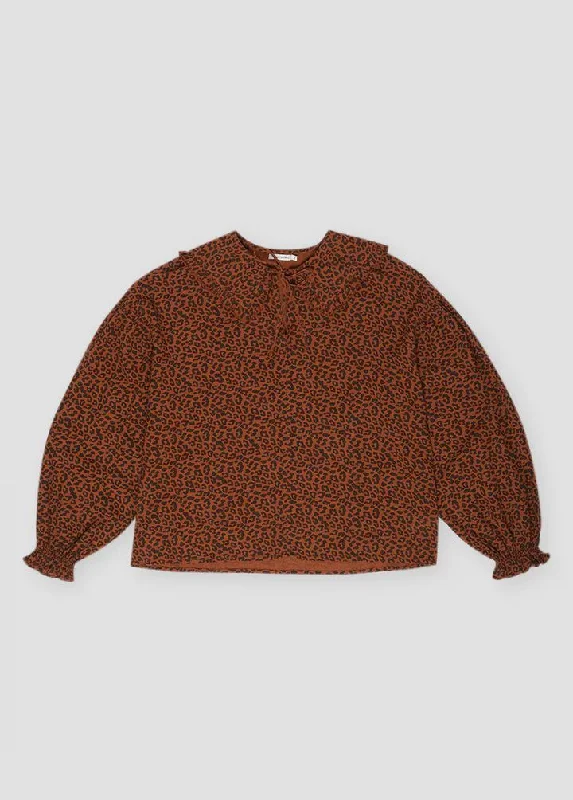 Federica Woman Blouse - Caramel Leo Print - FINAL SALEHooded Shirts