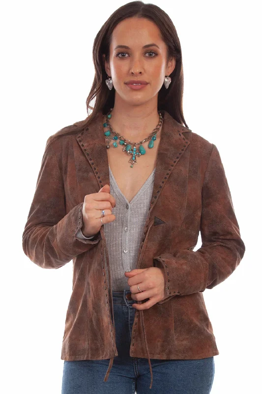 Nylon JacketsScully Womens Marbled Soft Brown Leather Leather Jacket XL