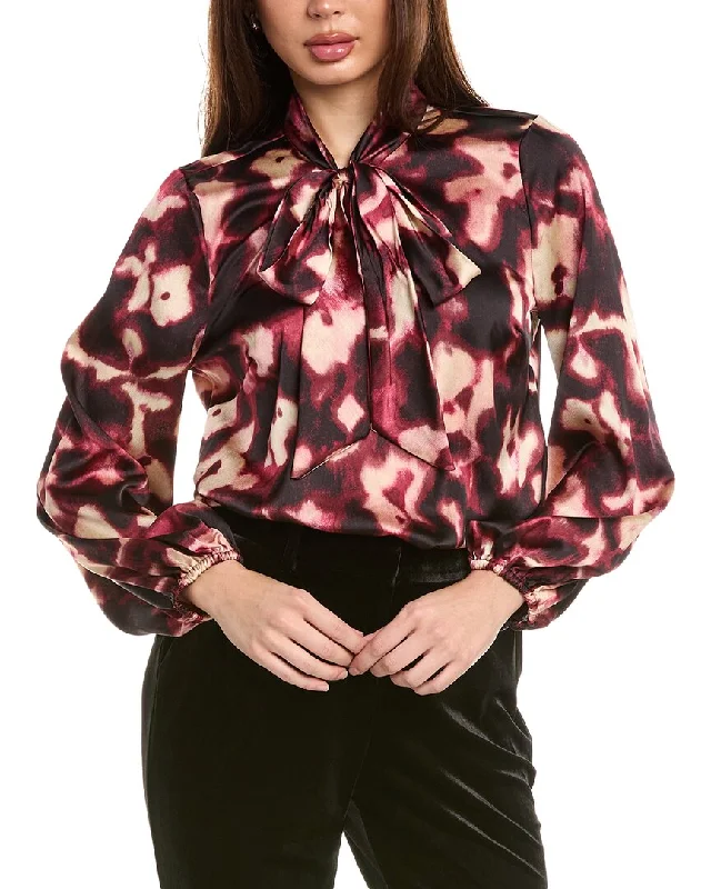 Tahari ASL Hammered Satin BlouseEmbellished Shirts