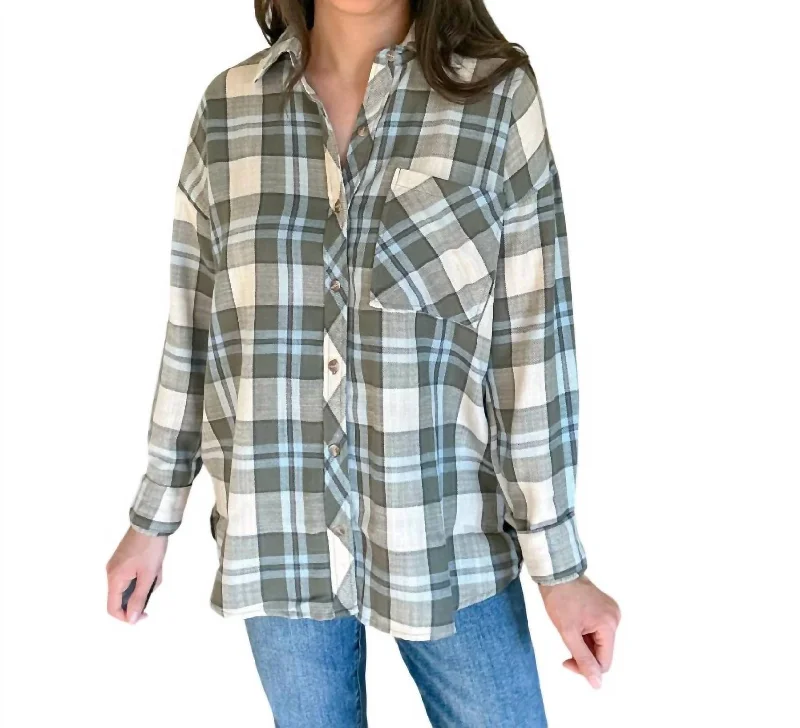 Alexandra Flannel Shirt In SpruceOrganic Cotton Shirts