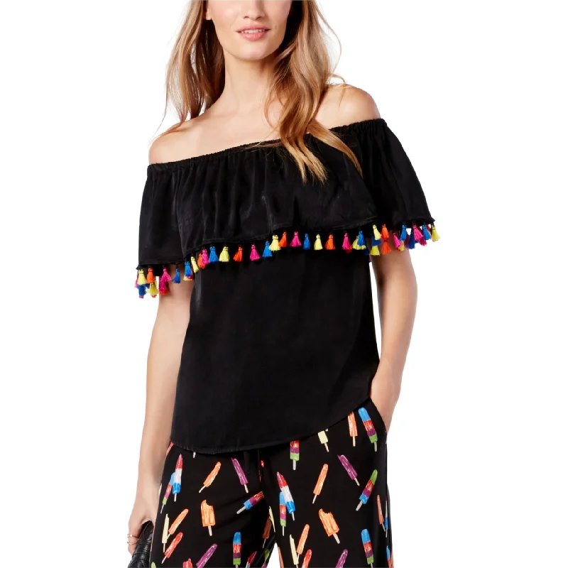 I-N-C Womens Tassle-Trim Off The Shoulder BlouseHemp Shirts