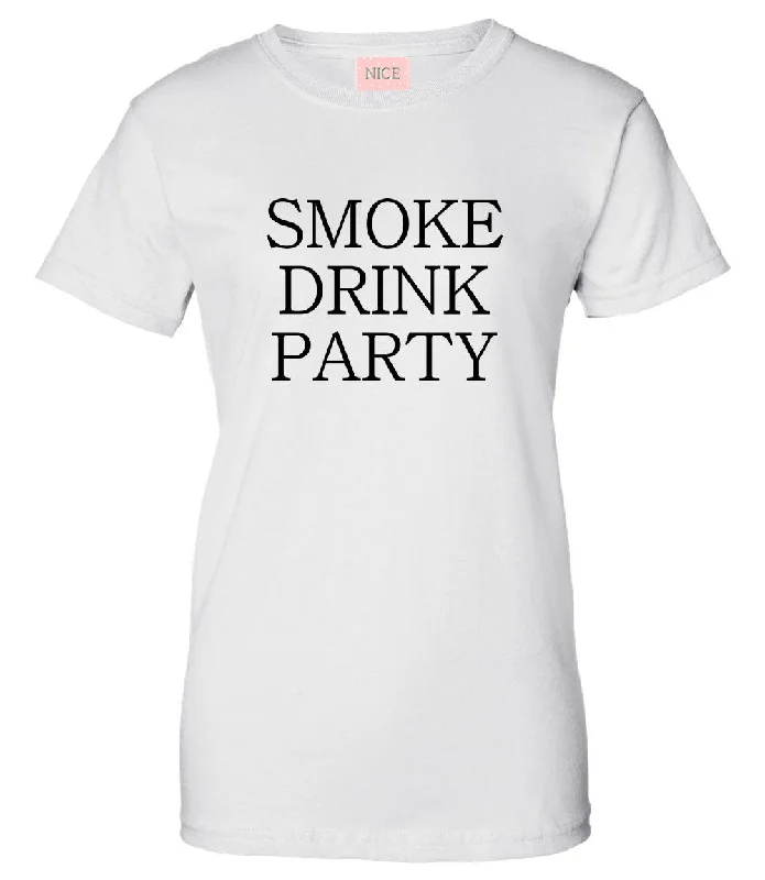 Longline T-ShirtsVery Nice Smoke Drink Party Womens T-Shirt Tee White