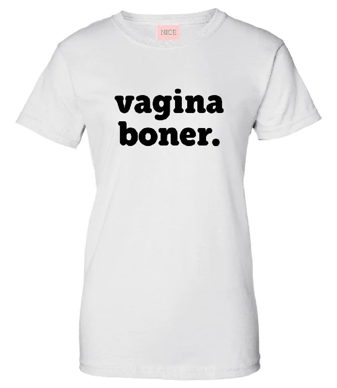 Beaded T-ShirtsVery Nice Vagina Boner Boyfriend Womens T-Shirt Tee White