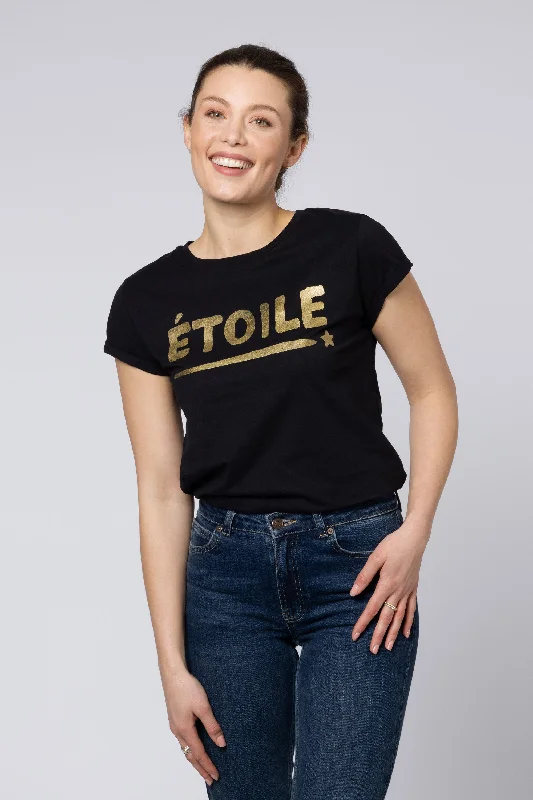 Fitted T-ShirtsÉtoile Neat Fit T-Shirt (Black/Gold)