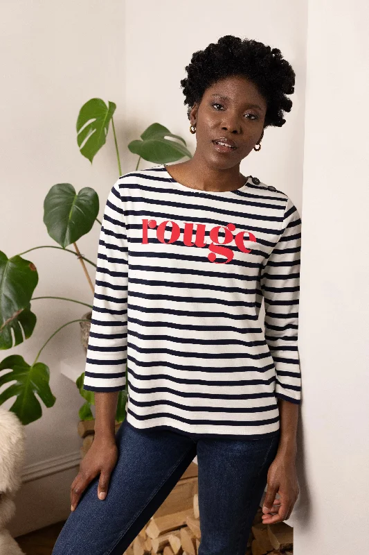 Fleece T-ShirtsRouge Jessica Stripe T-Shirt (Navy/Ivory)