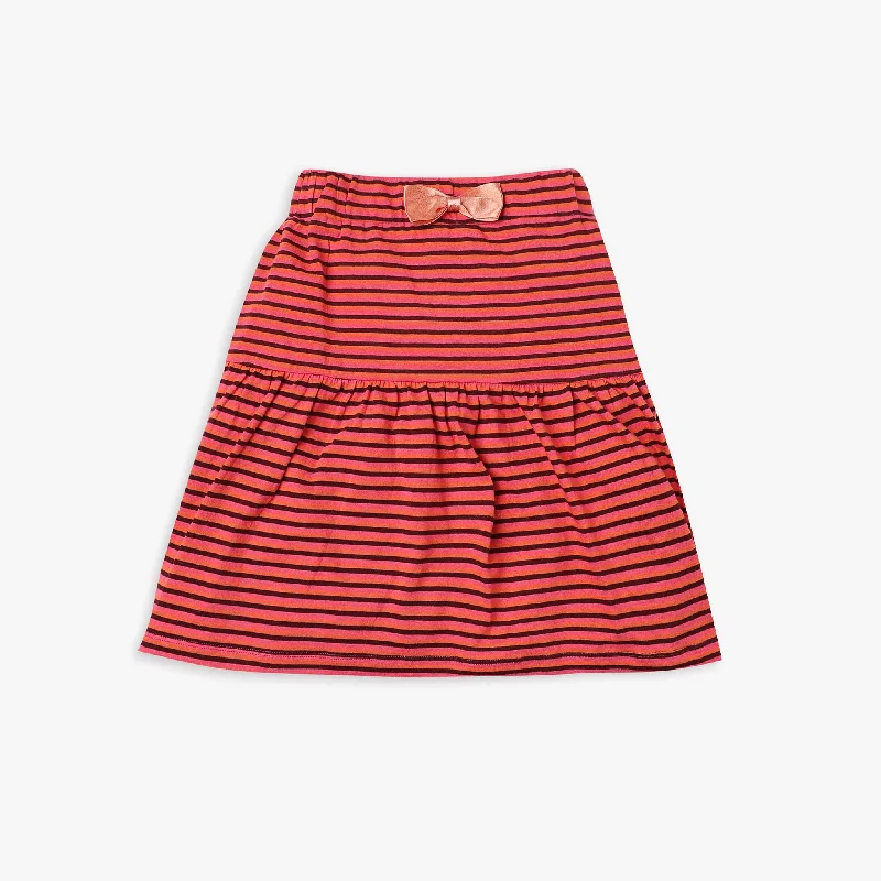 Girl's Regular Fit Striped Mid Rise SkirtBoho Skirt