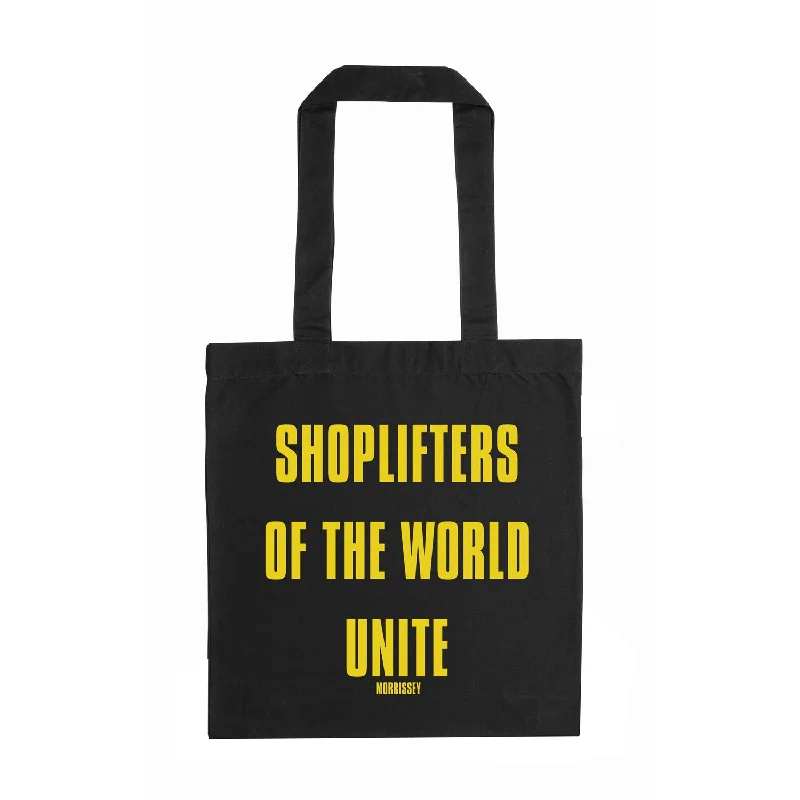 Sheer T-ShirtsShoplifters Black Tote Bag Yellow