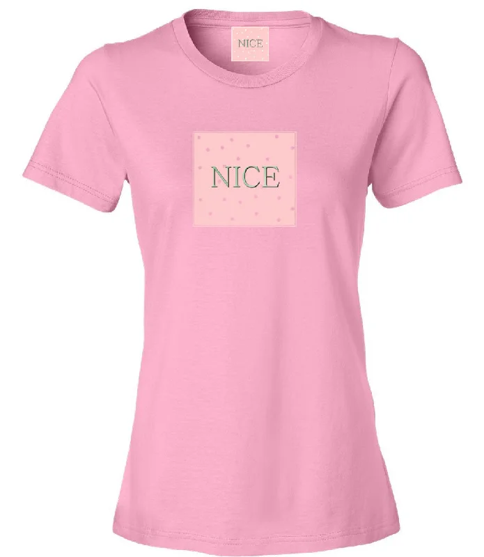 High-Fashion T-ShirtsVery Nice Nice Polka Dots Boyfriend Womens T-Shirt Tee Pink