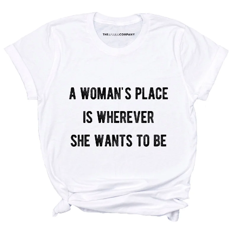 Striped T-ShirtsA Woman's Place Feminist T-Shirt