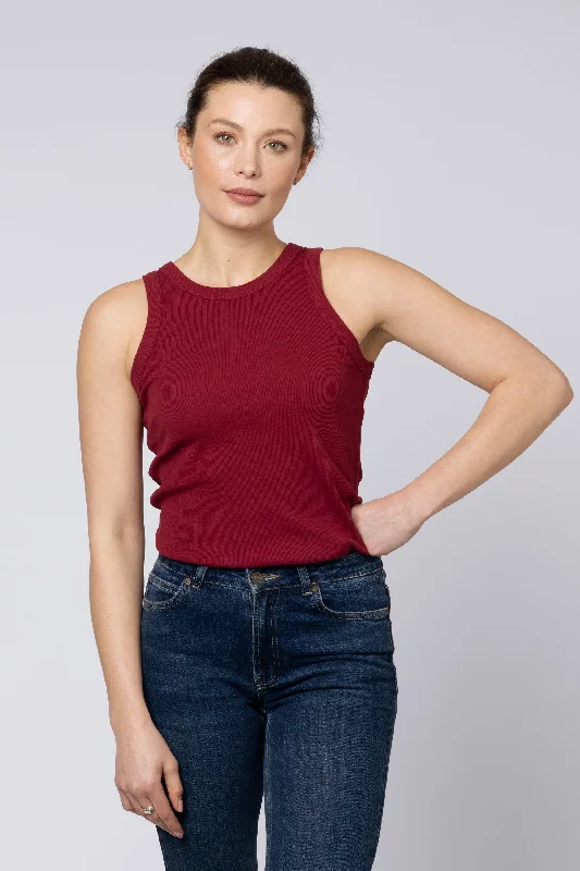 Formal T-ShirtsMaya Rib Jersey Vest (Burgundy)