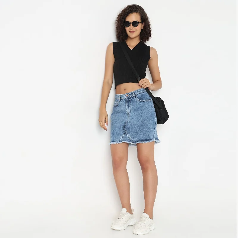 Regular Fit Solid SkirtGeometric Skirt