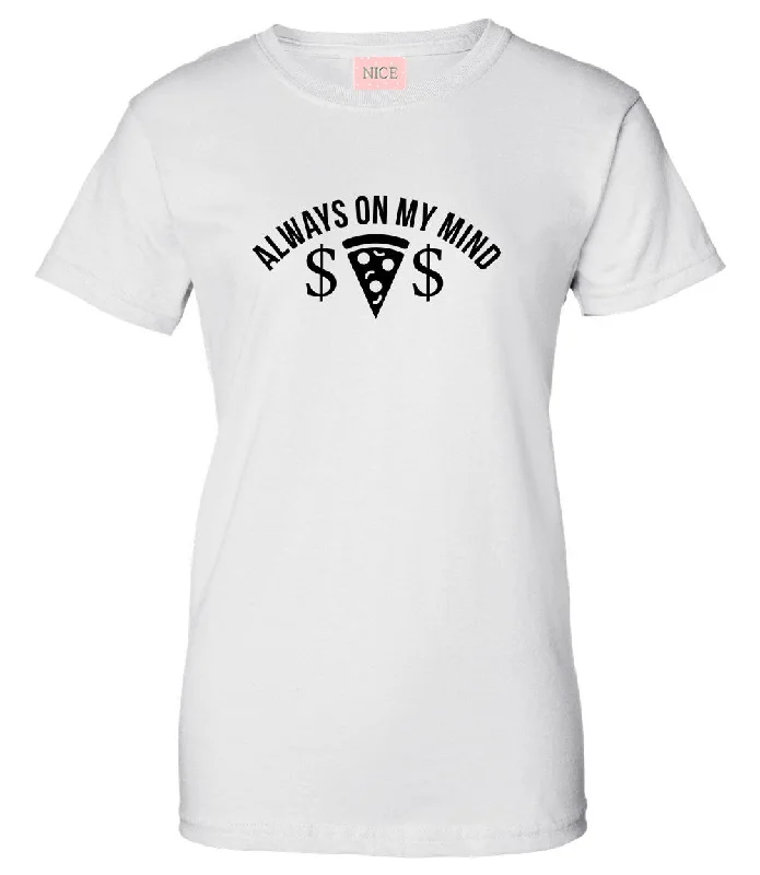 Striped T-ShirtsVery Nice Pizza and Money Boyfriend Womens T-Shirt Tee White