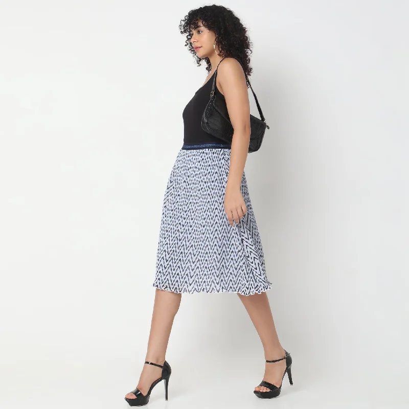 Regular Fit Printed Mid Rise SkirtHoop Skirt