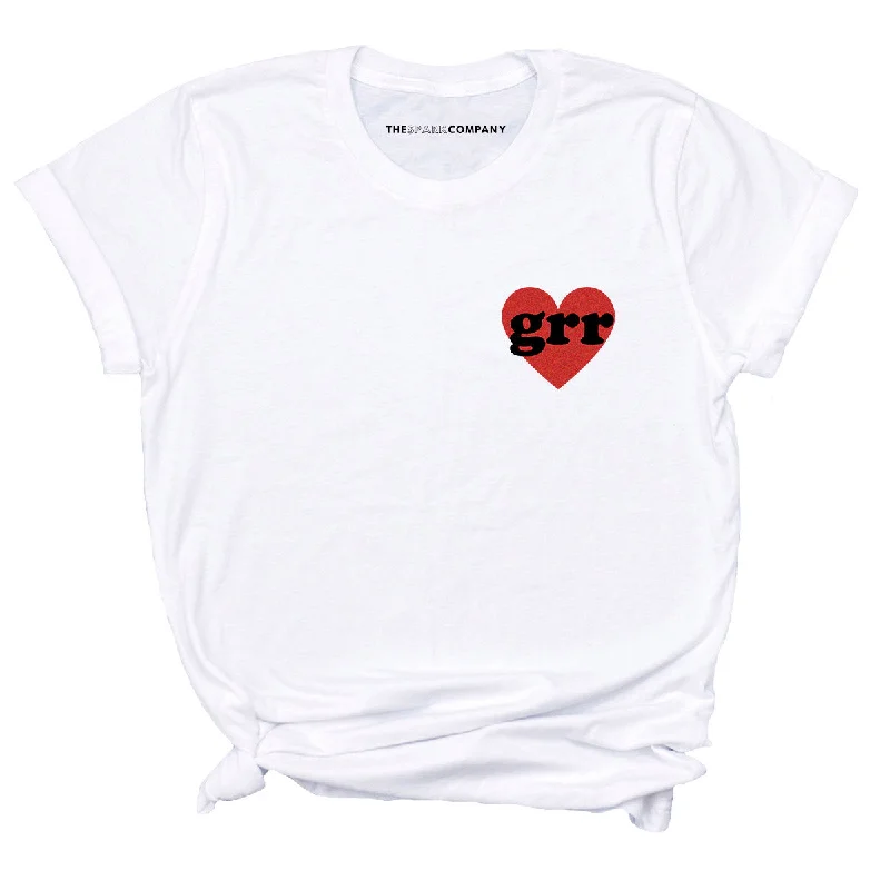 Hip-Hop T-ShirtsEmbroidered Grr Heart Feminist T-Shirt