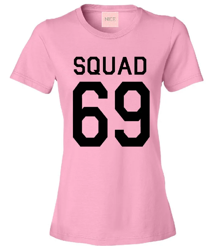 Festival T-ShirtsVery Nice Squad 69 Team Jersey Womens T-Shirt Tee Pink