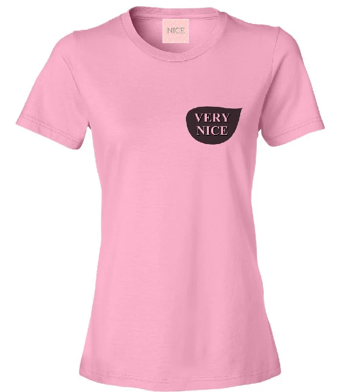 UV-Protection T-ShirtsVery Nice Pink Chest Logo Womens T-Shirt Tee Pink